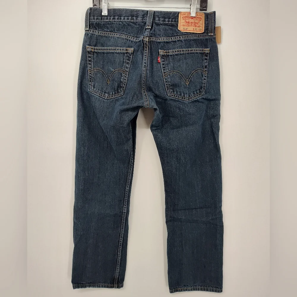 Levi's Dark Blue 514 Slim Straight Jeans 32x32 - Picture 4 of 7
